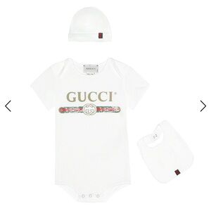 Gucci Baby bib hat onesie set